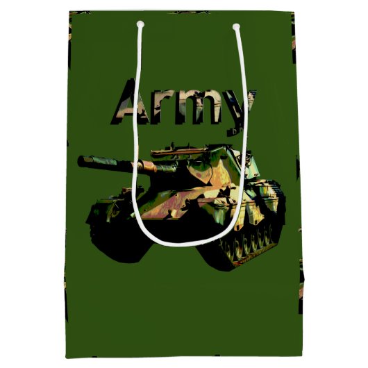 Groene legertank, middelgrote Gift Bag Medium Cadeauzakje (Achterkant)