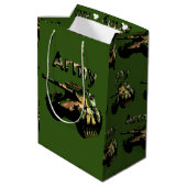 Groene legertank, middelgrote Gift Bag Medium Cadeauzakje (Achterkant Gekanteld)