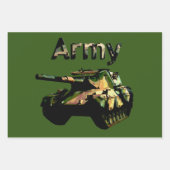 Groene legertank, papierbladen ompakken inpakpapier vel (Voorkant 2)