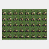 Groene legertank, papierbladen ompakken inpakpapier vel (Voorkant)