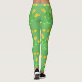 Groene Leggings met Musrard Yellow Print (Achterkant)