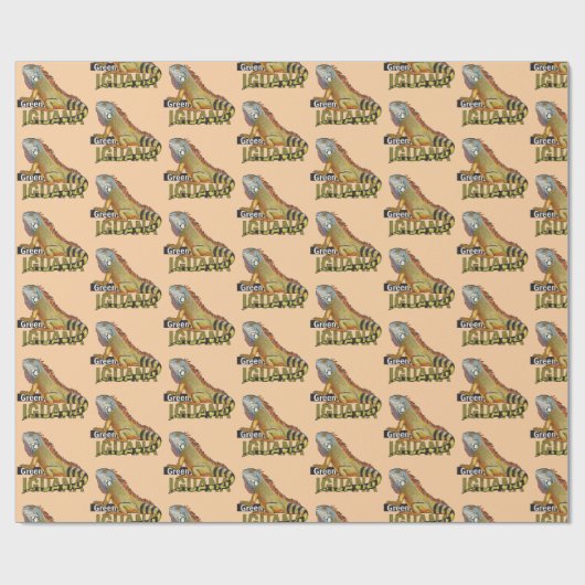 groene leguaan cadeaupapier (Vlak)