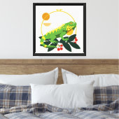 Groene Leguaan Canvas Afdruk (Insitu (Slaapkamer))