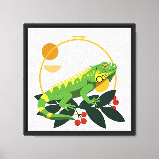 Groene Leguaan Canvas Afdruk (Voorkant)