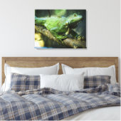 Groene Leguaan Canvas Afdruk (Insitu (Slaapkamer))