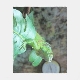 Groene leguaan fleece deken