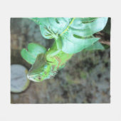 Groene leguaan fleece deken (Voorkant (Horizontaal))