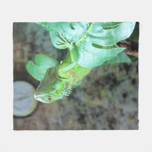 Groene leguaan fleece deken (Voorkant (Horizontaal))