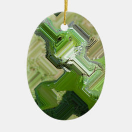 Groene leguaan keramisch ornament