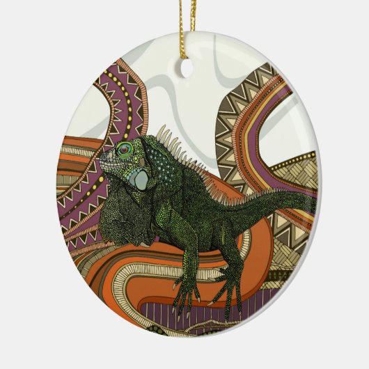 groene leguaan keramisch ornament (Links)