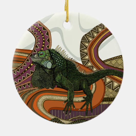 groene leguaan keramisch ornament (Achterkant)