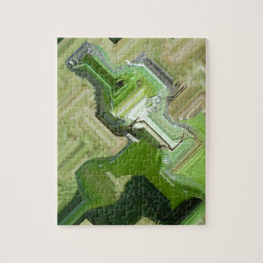 Groene leguaan legpuzzel (Verticaal)