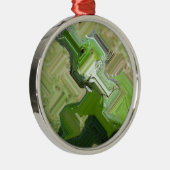 Groene leguaan metalen ornament (Rechts)