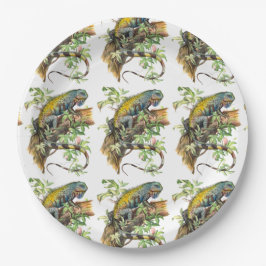 Groene leguaan papieren bordje