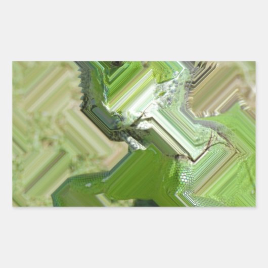 Groene leguaan rechthoekige sticker (Voorkant)