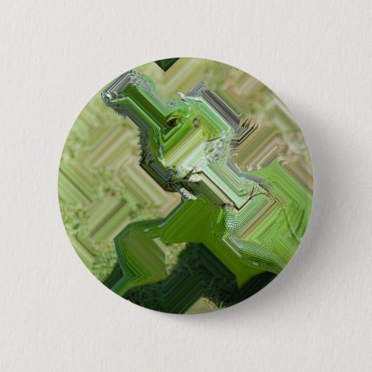 Groene Leguaan Ronde Button 5,7 Cm (Voorkant)
