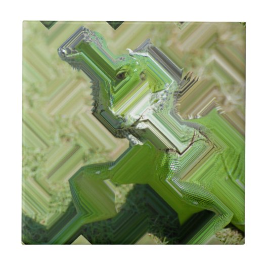 Groene leguaan tegeltje (Voorkant)
