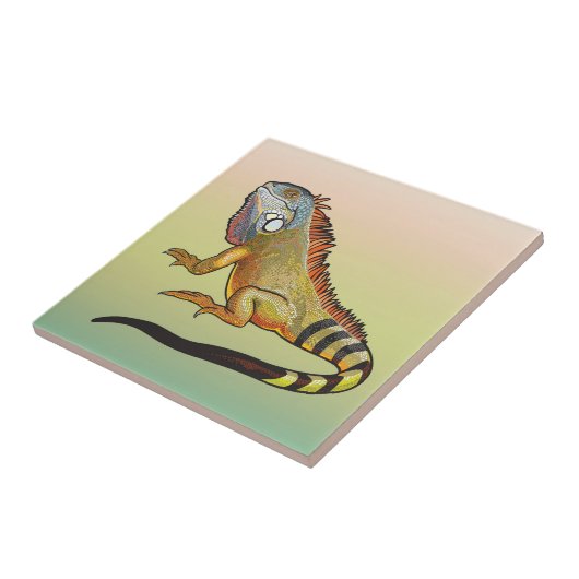 groene leguaan tegeltje (Zijkant)