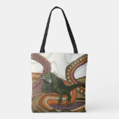 groene leguaan tote bag (Achterkant)