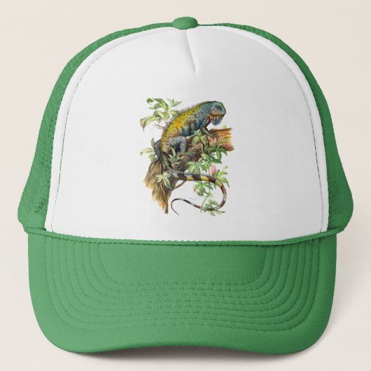 Groene leguaan trucker pet (Voorkant)