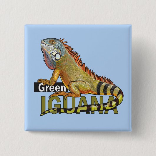 groene leguaan vierkante button 5,1 cm (Voorkant)