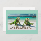 Groene leguanen op Aruba Feestdagenkaart (Voorkant / Achterkant)