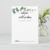 Groene lekkere eucalyptusbruiloft advieskaart (Staand voorkant)