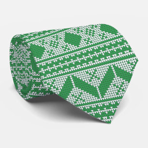 Groene Lelijke Kerstmis Sweater Patroon Stropdas
