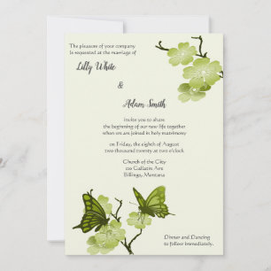 Groene lente bloeit met vlinders