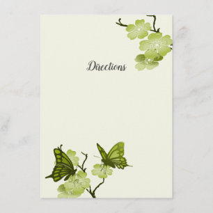 Groene lente bloeit met vlinders informatiekaartje