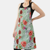 Groene Lente Bloemen: Hand getrokken Schort (Insitu)