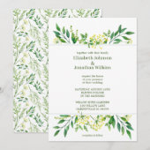 Groene lente Botanische kruiden bruiloft Kaart (Voorkant / Achterkant)