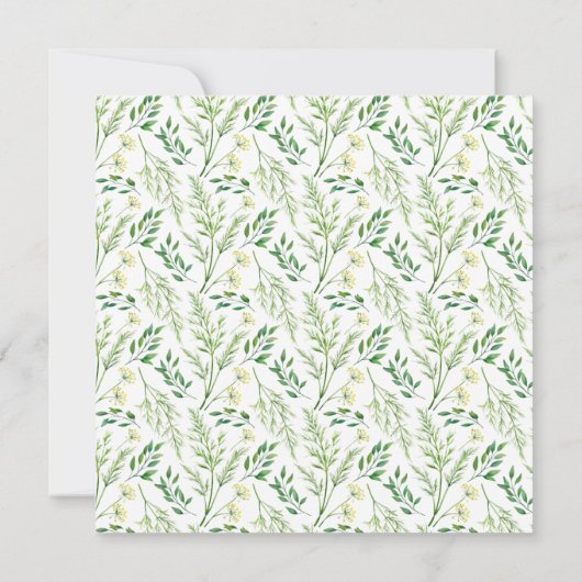 Groene lente botanische kruiden kaart (Achterkant)