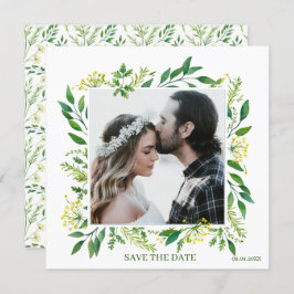 Groene lente botanische kruiden Save the Date Kaart