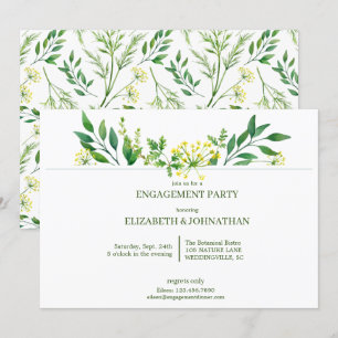 Groene lente Botanische Kruiden Verlovingsfeest Kaart
