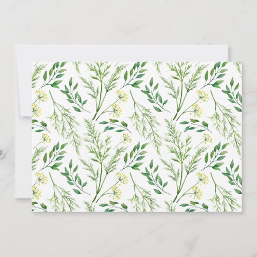 Groene Lente Botanische Kruiden Vrijgezellenfeest  Kaart (Achterkant)