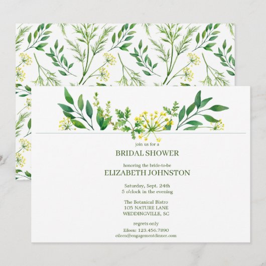 Groene Lente Botanische Kruiden Vrijgezellenfeest  Kaart (Voorkant / Achterkant)