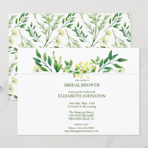 Groene Lente Botanische Kruiden Vrijgezellenfeest  Kaart