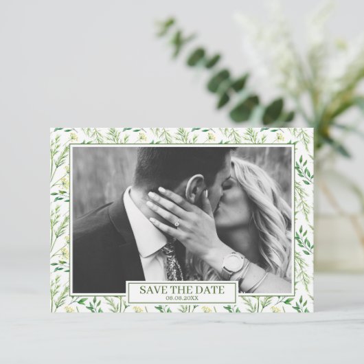 Groene Lente Kruidengeneesmiddelen Bewaar de Datum Kaart (Staand voorkant)