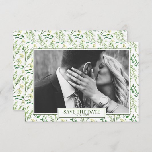 Groene Lente Kruidengeneesmiddelen Bewaar de Datum Kaart (Voorkant / Achterkant)