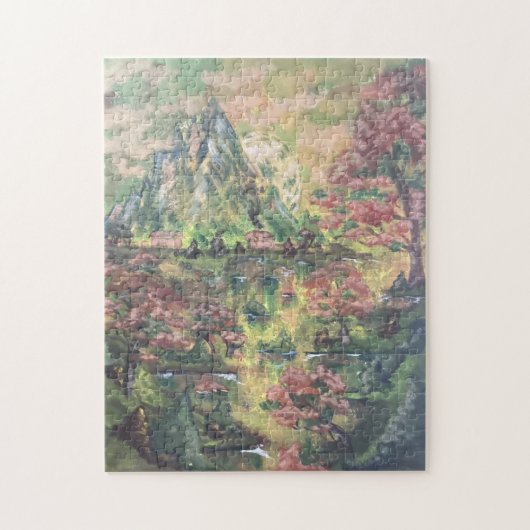 Groene lente landschapspuzzel legpuzzel (Verticaal)