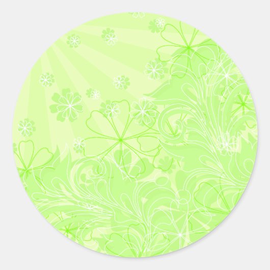 groene lente ronde sticker (Voorkant)