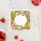 Groene Lente Roze Bloemstuk Bruiloft Servetten (Insitu)