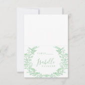 Groene lente toile bloem bruiloft plaats kaarten (Voorkant)
