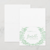 Groene lente toile bloem bruiloft plaats kaarten (Voorkant / Achterkant)