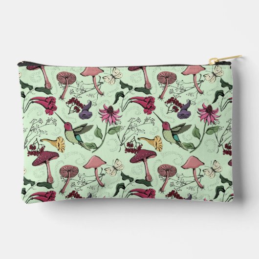Groene lente tuin kolibrie bloemen make-up tas (Achterkant)