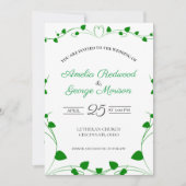 Groene lente verlaat bruiloft kaart (Voorkant)