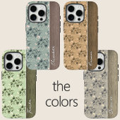 Groene lentebloemen houten custom naam Case-Mate iPhone case