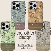 Groene lentebloemen houten custom naam Case-Mate iPhone case