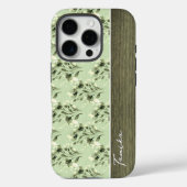 Groene lentebloemen houten custom naam Case-Mate iPhone case (Achterkant)